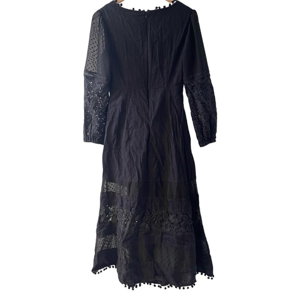 ❤️ Lulus ‘Modern Menagerie’ Black Lace Cutout Midi Dress - Picture 7 of 12
